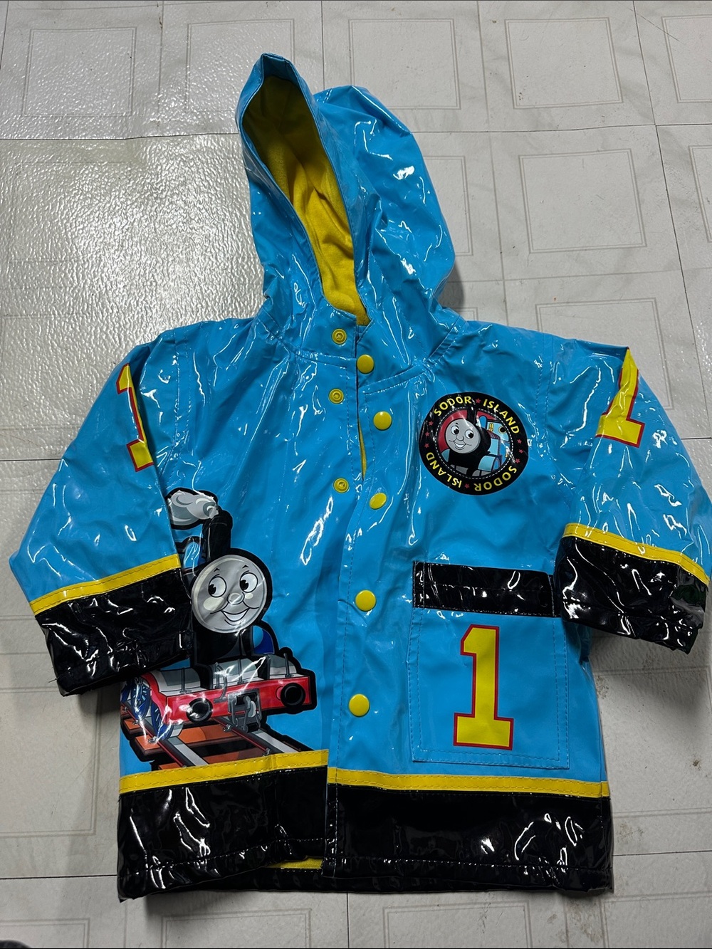 Western Chief Thomas the train & Friends Bright Blue & Yellow Hooded Raincoat